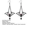1 Pair Drop Earrings Matte Black Triple Bat Hook Earrings Women Halloween Earrings Witchy Goth Ear Adornments