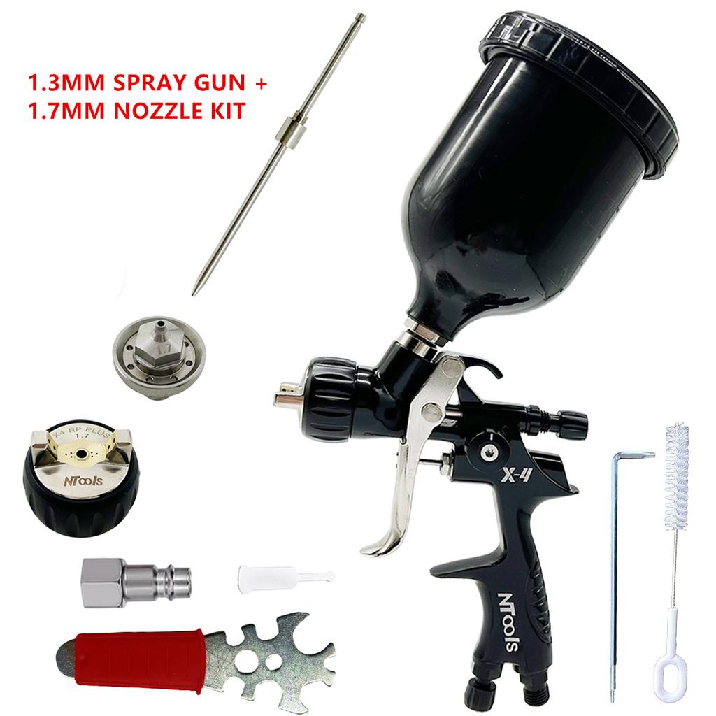 Spray Gun 1.3mm Car Paint Gun 600cc Tank Gravity Feed Stainless Steel Nozzle Air Spray Gun High Atomization Car Paint Spray Gun