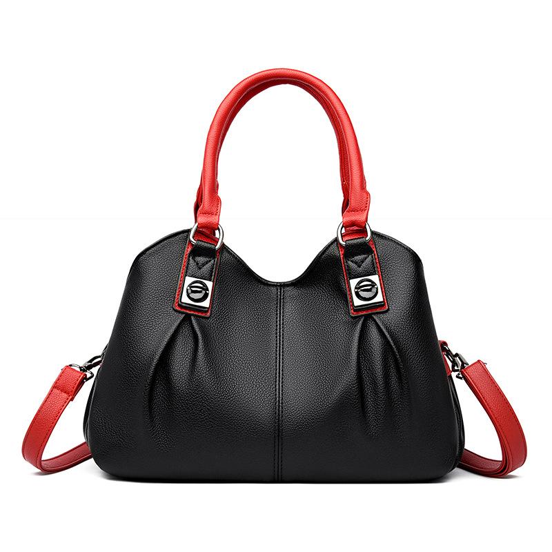 Fashion Soft Leather Handbag Large Capacity Women'S Bag Women'S Shoulder Messenger Bag Leather Texture