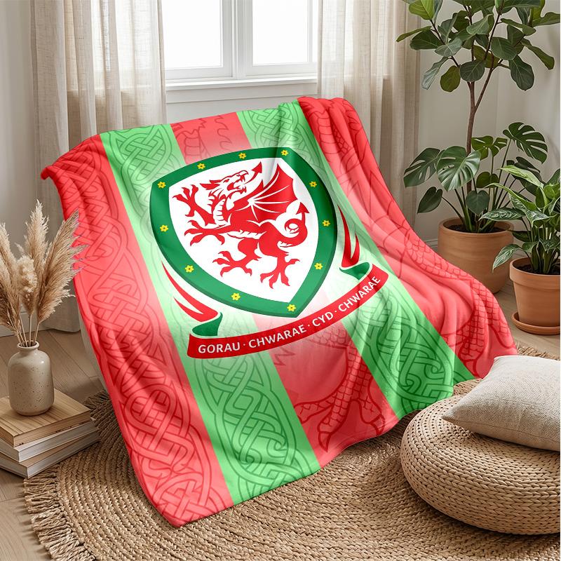 Wales Rugby Flannel Fleece Blanket Cozy Warm Throw Blanket For Couch Bed Travel All Season Use