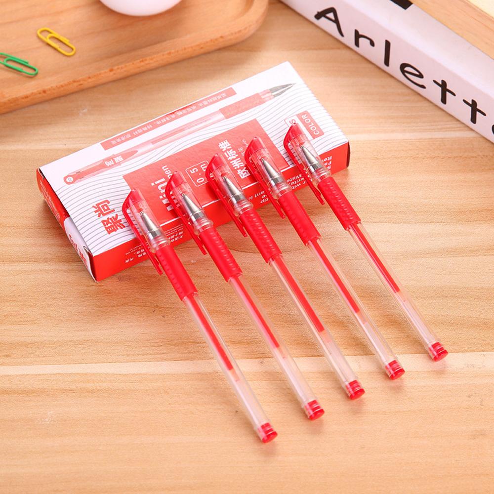 100 шт. набор гелевых ручек, школьные принадлежности, черный, синий, красный цвет чернил, 0,5 мм, шариковая ручка, кавайная ручка, инструмент для письма, школьные канцелярские принадлежности