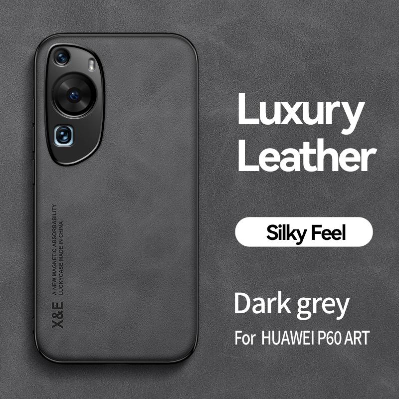 Для чехла Huawei P60 Pro Автомагнитный держатель Чехол для телефона из ПУ кожи Для Huawei P60 Art P 60 P60Pro Силиконовая противоударная задняя крышка