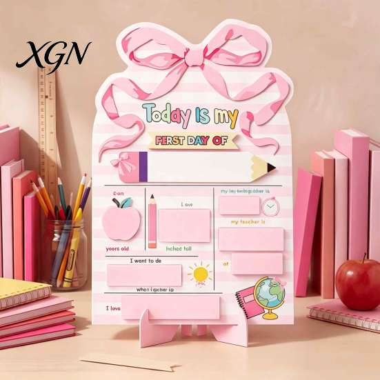 Small Chalkboard Sign First and Last Day of School Board for Kids, Reusable Wooden Kids Study Planner Sign, Cute Writing Daily Notes Schedules