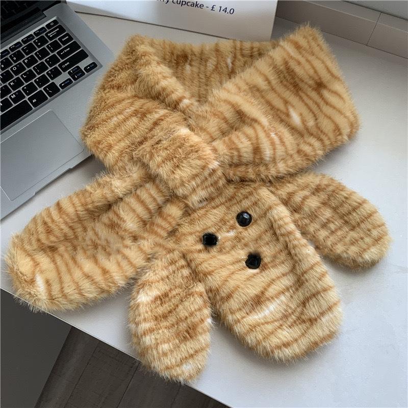 Autumn And Winter Cute Plush Leopard Hat Women's Warm Bear Fisherman Hat Neck Protection Cold Hat Cartoon Hundred Tide Hat