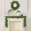 Christmas Garland Real Touch Artificial Greenery Pine Garland Realistic Faux Pine Branches for Table Mantle Wall Fireplace Indoor Holiday Decor