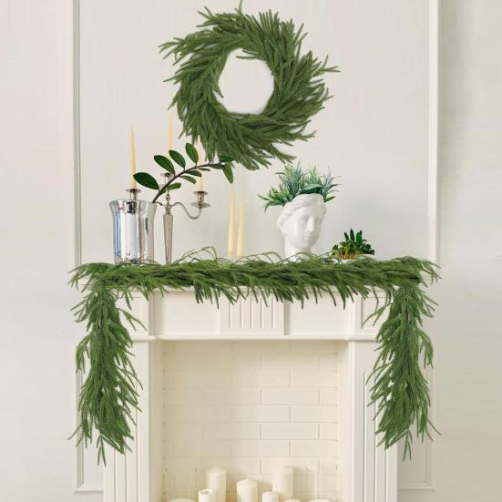 150/180/270 см искусственная гирлянда из сосновых иголок реалистичная подвесная искусственная зеленая лиана для помещений и улицы