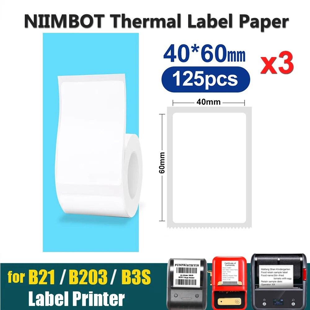3 рулона Niimbot B21 B3S B1 наклейка с белой этикеткой 30x20 мм x 320 шт. термобумага для этикеток водонепроницаемая устойчивая к царапинам ювелирная ценник