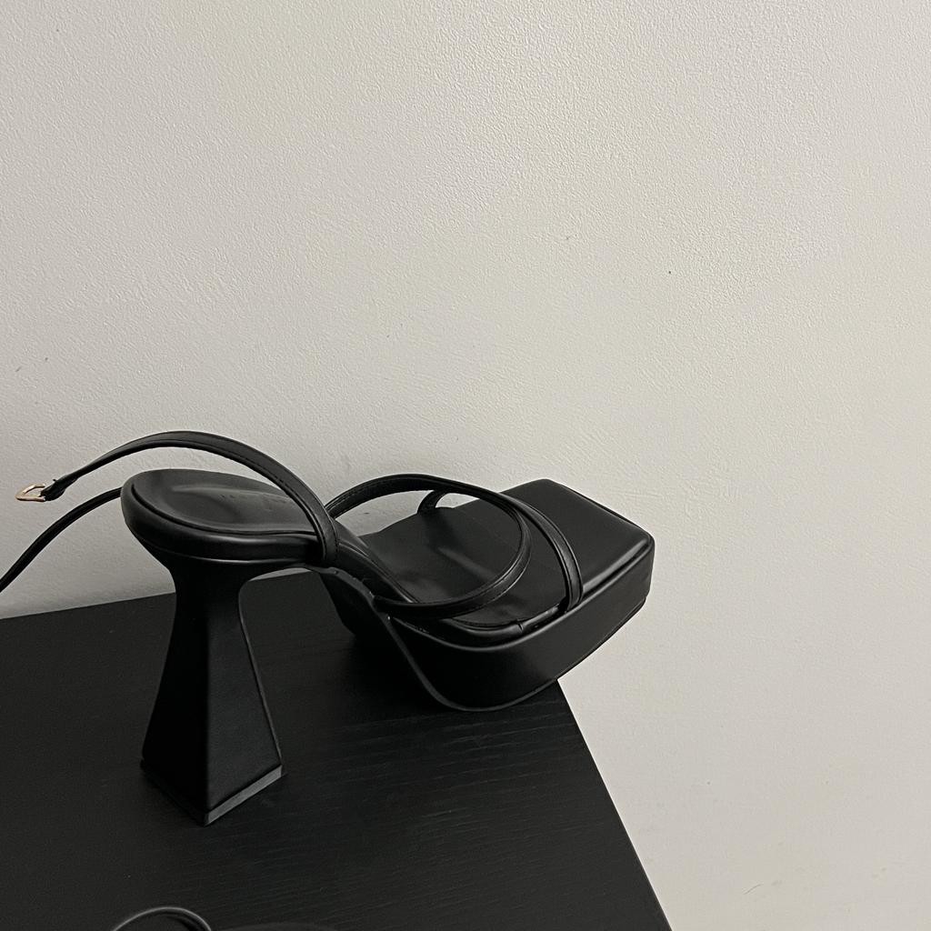 New Women's Sandals Summer Luxury Brand Design Lace Up High Heels Fashionable Women's Thick Heels Sexy Open Toe Sandals Shoes