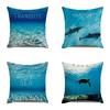 Home Decor Ocean Scenes: Tranquil, Harmony, Sea, Fall Pattern Cushion Cover Suitable For Sofa Bedroom Car Pillow Cover
