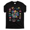 Европейские размеры Бог Настолько Больше, Чем Футболка_gis4494159 Тот же Стиль для Мужчин и Женщин Летняя Футболка с Коротким Рукавом с Принтом