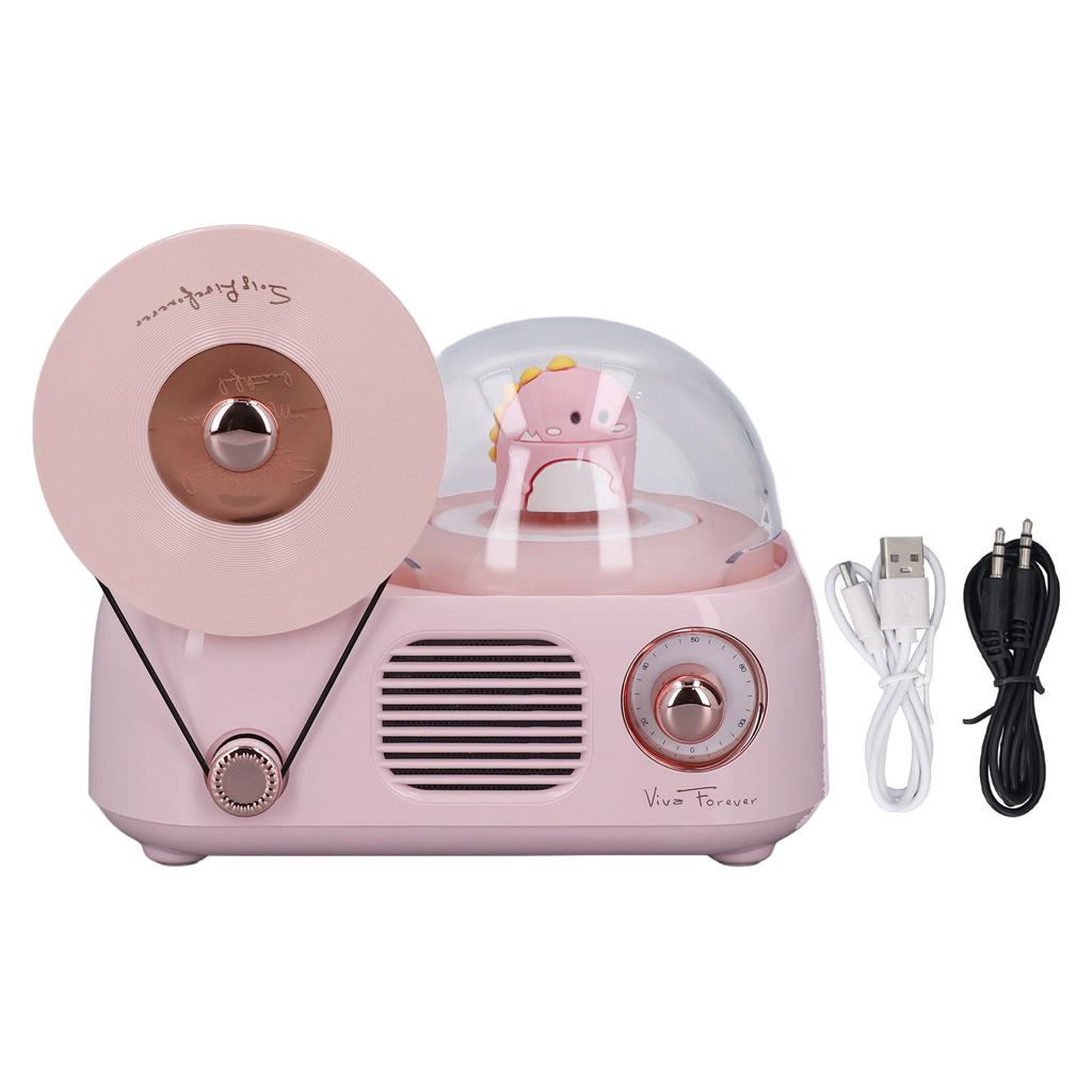 Ретро Bluetooth-динамик со светом, стереозвук Hi-Fi, успокаивающий проигрыватель пластинок, динамик со светом для