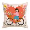 Valentine's Day Pillow Case Home Illustration Decoration Living Room Sofa Cushion Cover Linen Digital Letter Printing