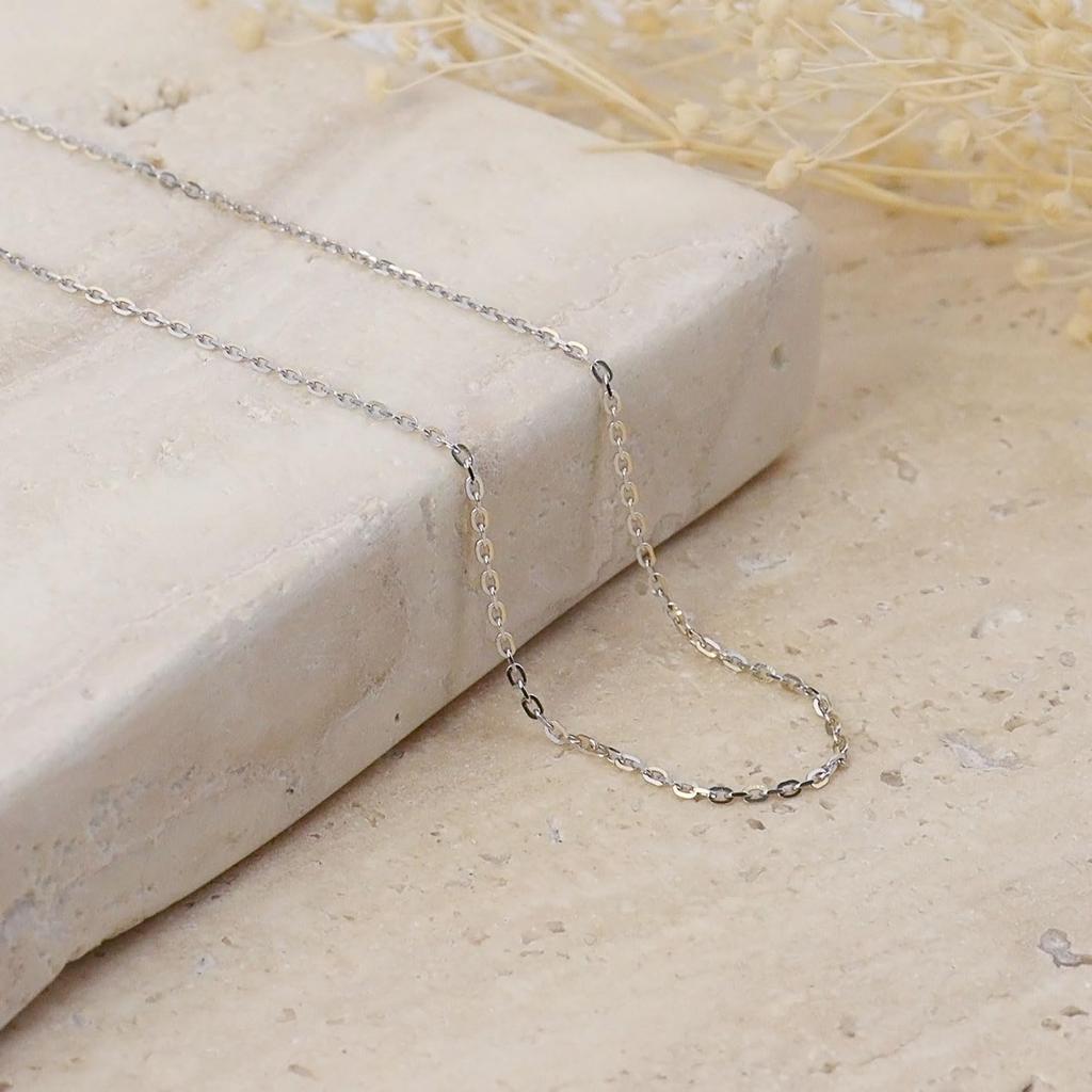 Gold Chain Necklace 18K K18 Red Bean Azuki Piatto Cut Bicolor Width Maximum 45cm Length Adjustable [Lara Christie] 0.9mm Approx. 1.6g Lc97-0007