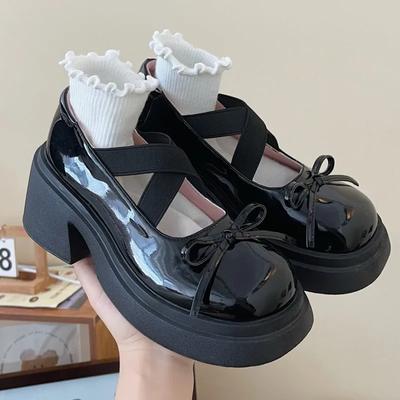 2024 Женские босоножки с бантом 2024 Летние туфли Мэри Джейн на высоком каблуке Новые туфли 2024 года на платформе Сексуальные туфли-лодочки для вечеринок Mujer Zapatillas