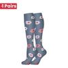 1 пара 58 стилейНовые носки с компрессией с цветами и животными для леггинсов Дышащие для бега Давление Футбол Взрослые носки Компрессионные носки