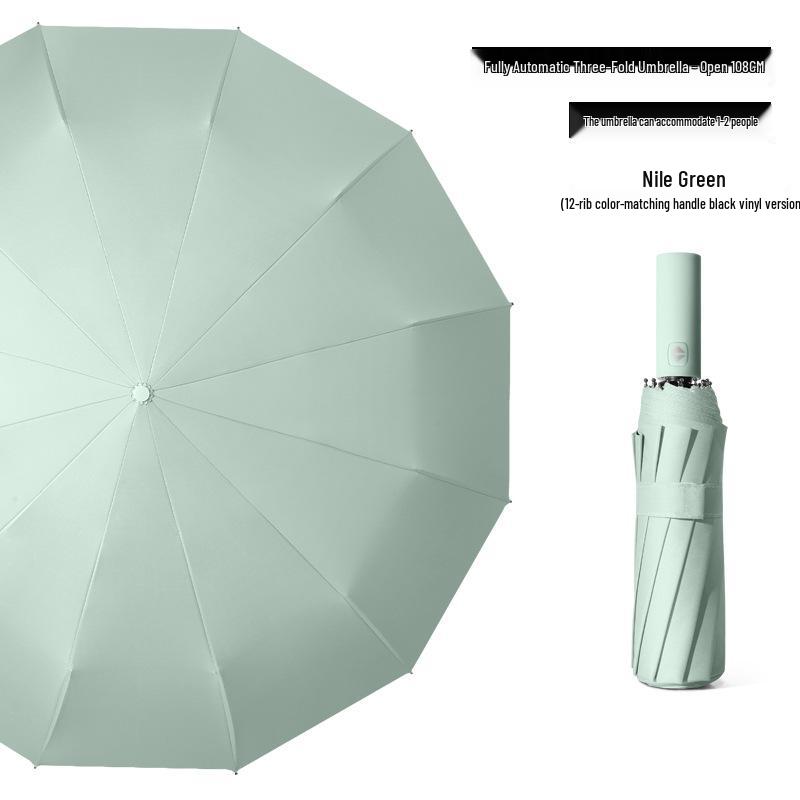 Dual-Use Extra-Large Folding Umbrella: Anti-UV, Rain or Shine, For Two