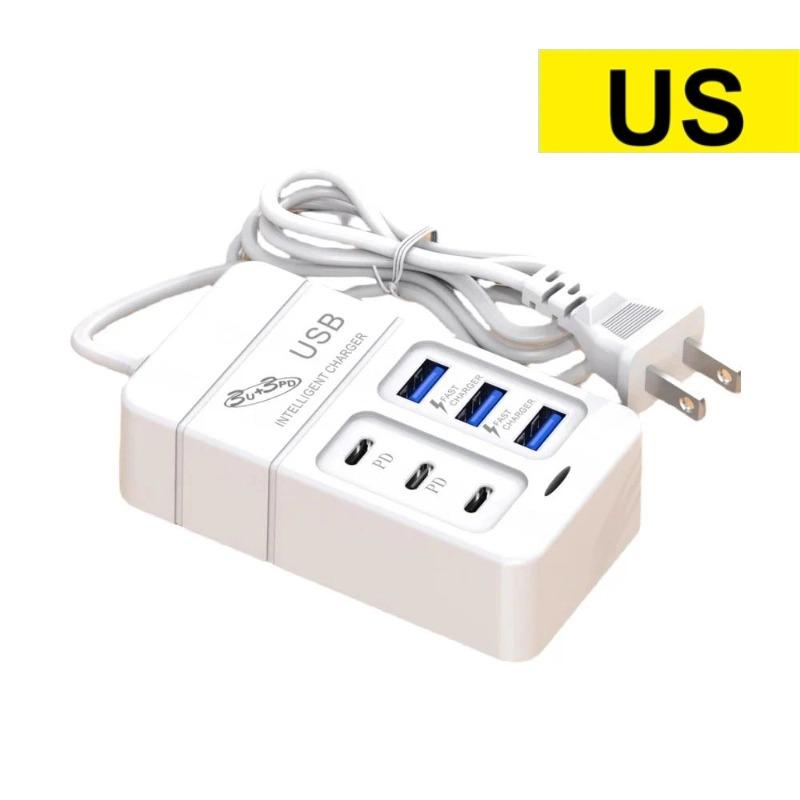 35 Вт PD Type C Быстрая зарядка Многопортовое USB-зарядное устройство Быстрые настенные зарядные устройства USB-концентратор Адаптер для мобильного телефона EU US Plug USB-зарядное устройство Type C