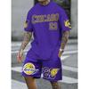 Комплект из двух предметов с принтом New York Letter, мужской короткий рукав и шорты, повседневная мужская футболка, уличные модные спортивные шорты