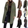 Womens Ladies Warm Artificial Wool Coat Jacket Lapel Winter Outerwear