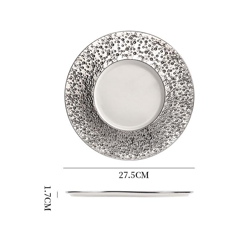 Ceramic Western Plate - Martian Crater Style for Advanced European Dessert & Steak Presentation