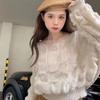 Pullover Sweater Female 2023 Soft Glutinous Short Sweater Spring O Neck Korean Loose Long Sleeve Knit Sweater Pullover Female