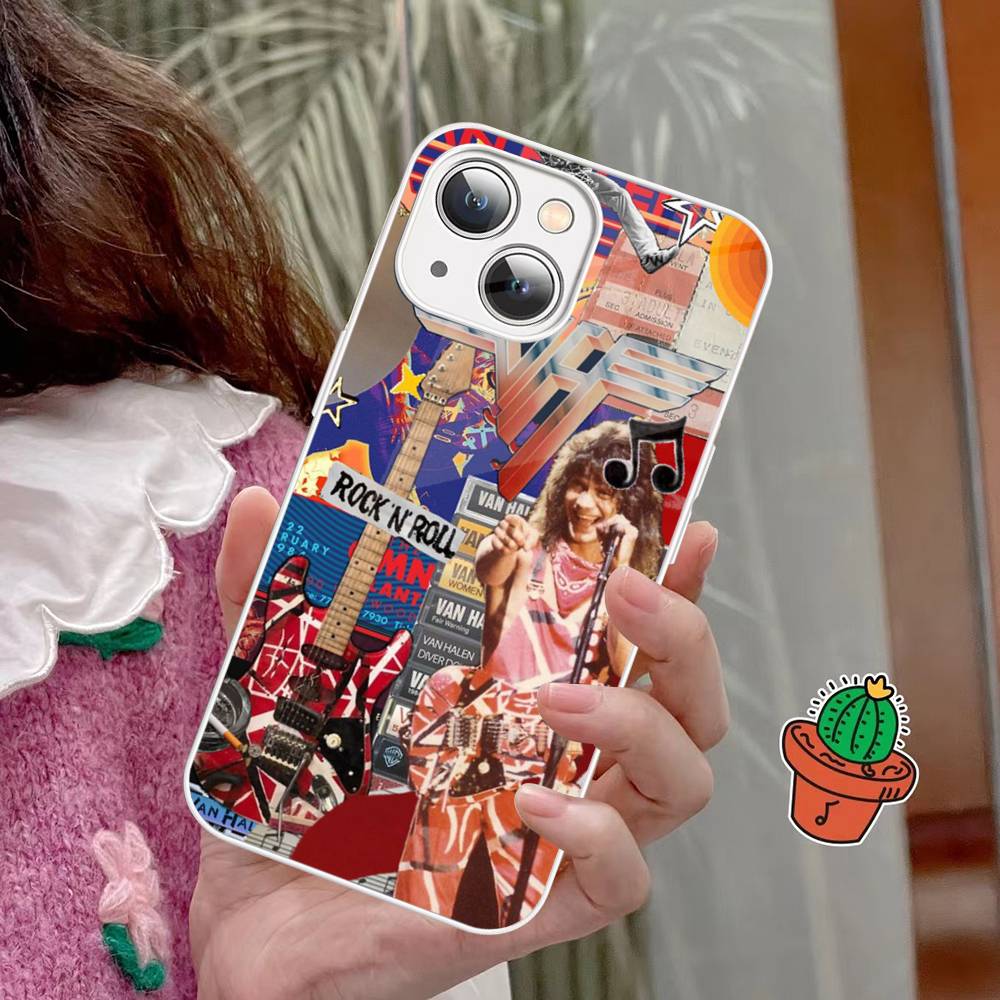 E-Эдди В-Ван Х-Хейлен Закаленное Стекло Для iphone 14 13 12 11 Pro Mini XS MAX 14Plus X XS XR Чехол