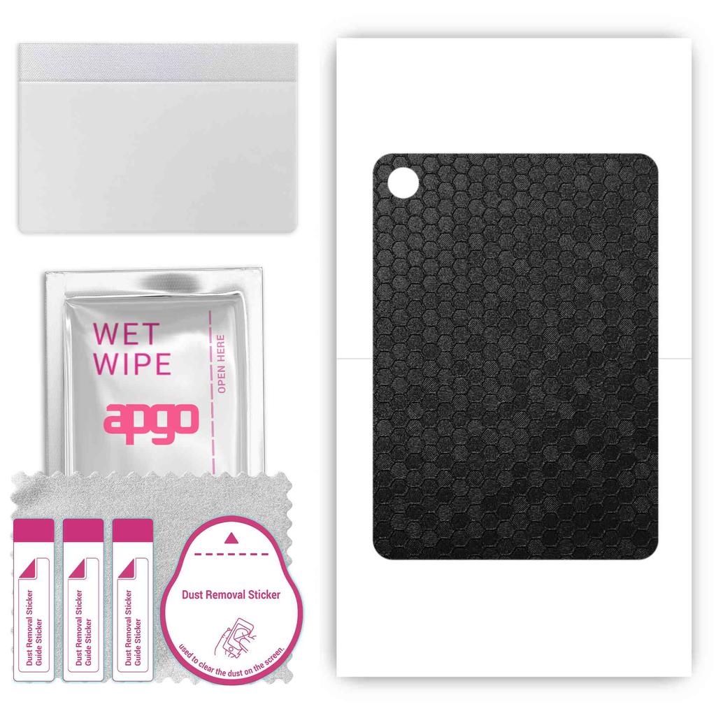 apgo Skin Sticker Film Foil Vinyl for the BACK Compatible with TCL Tab 10S 5G, Scratch-resistant, Easy To Install - Black Honeycomb