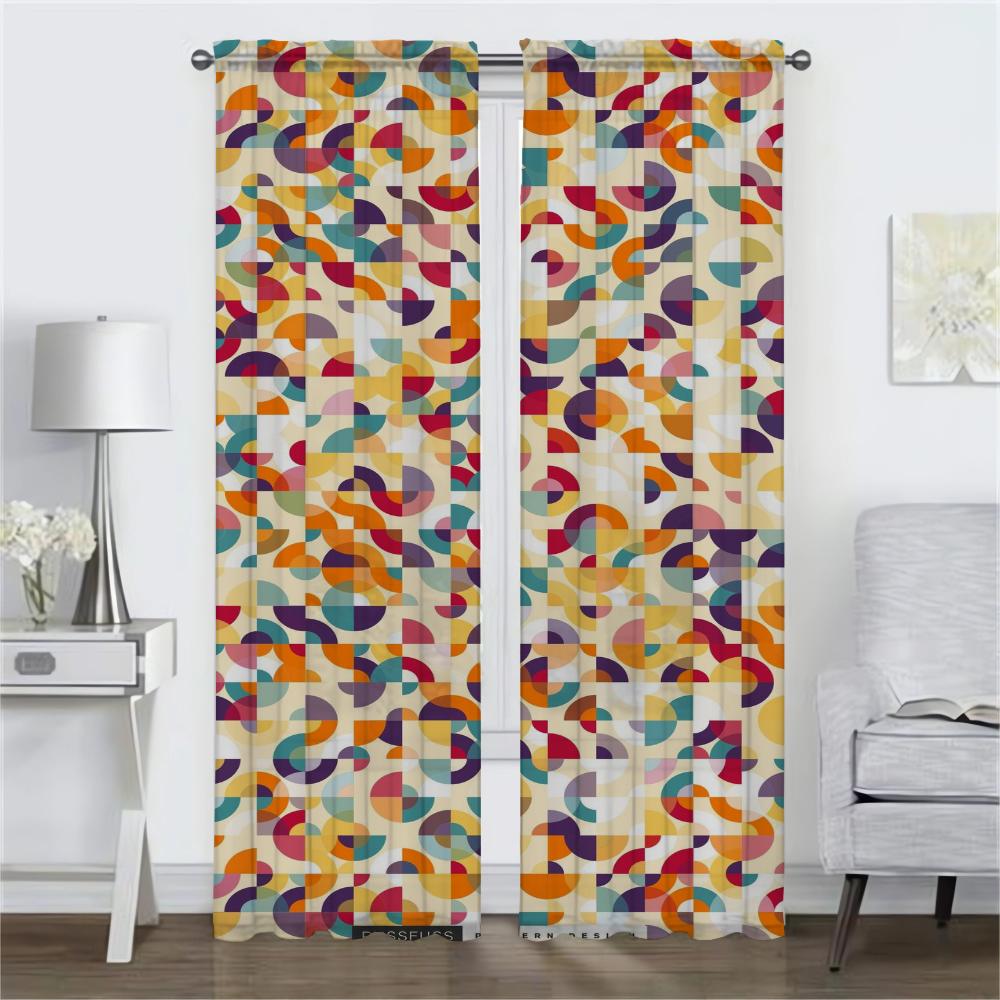 Tulle for Bedroom Painted Design Halloween Decoration Anti-mosquito Curtains for Living Room Curtain Home Interior Curtains