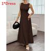 Polyester A Line Dress With Wrinkleresistant Fabric For Casual And Party Wear