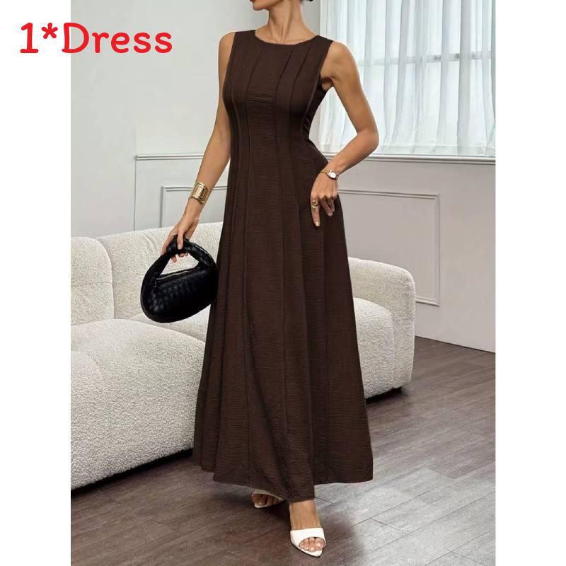 Polyester A Line Dress With Wrinkleresistant Fabric For Casual And Party Wear