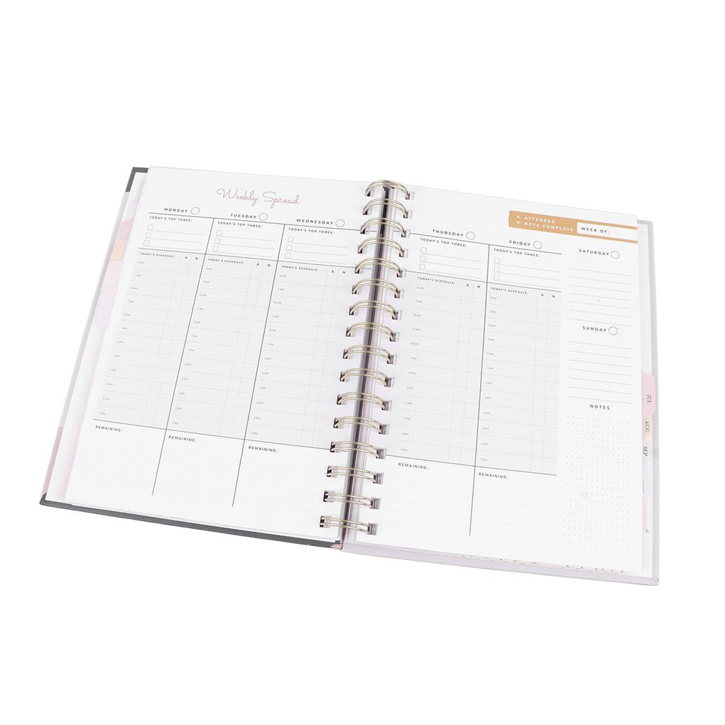 Ежемесячный планировщик формата А5 с двойным переплетом, ежемесячный и еженедельный ежемесячный планировщик, календарная книга с ежемесячными вкладками