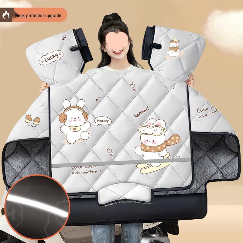 Four-Season Waterproof Windproof Plush Motorcycle Windshield Cover