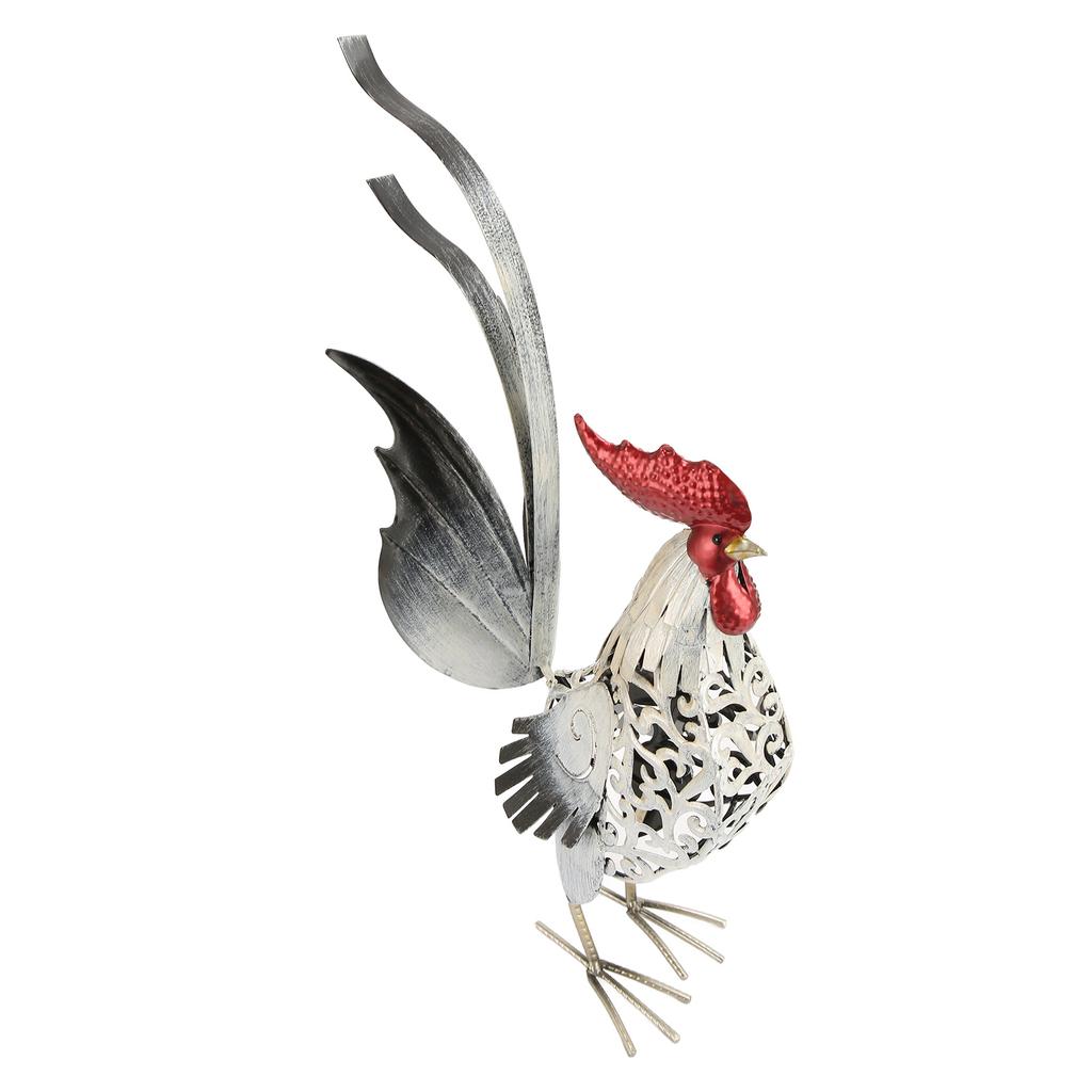 Rooster Sculpture Carved Decorative Rooster Statue Durable Iron Rooster Ornament for Birthday