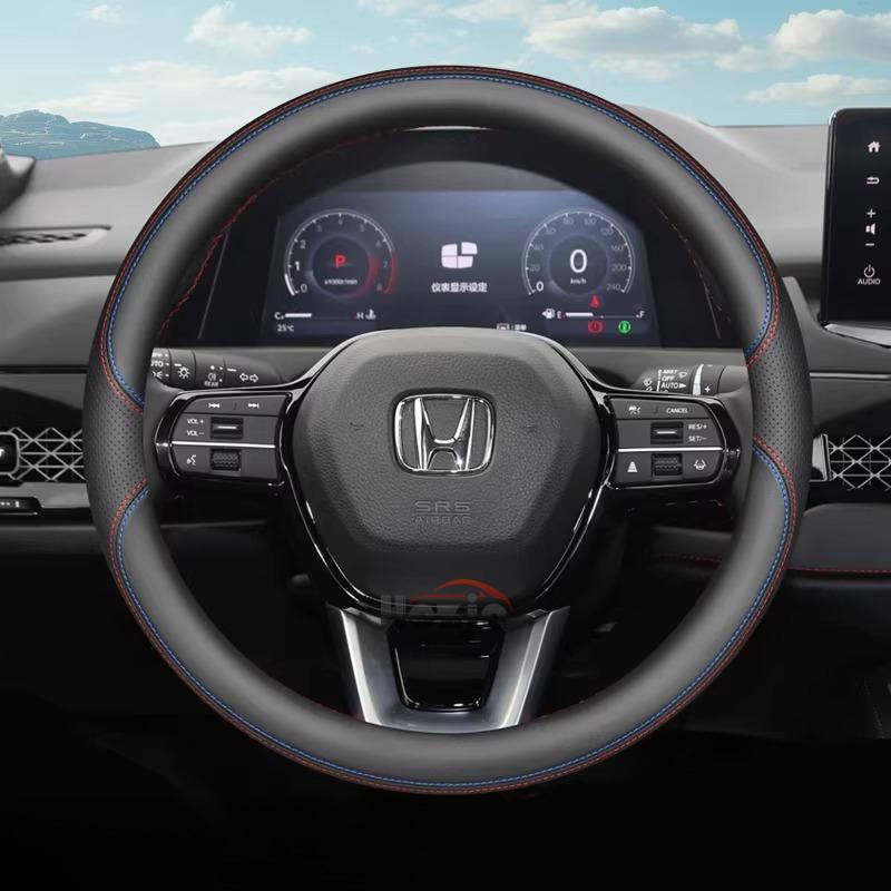 VZH5 Leather Car Steering Wheel Cover for Honda CRV Accord Jazz City Pilot ZRV HRV 2025 2026 Accessories Honda Steering Wheel Cover