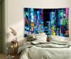 Japan Tokyo Night Lights Tapestry Urban Cityscape Wall Art Neon Glow Decor for Bedroom Living Room Display
