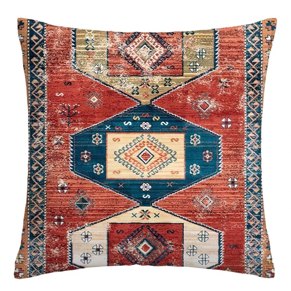 Moroccan Ethnic Cushion Cover, Short Plush Pillowcase 40x40 45x45 50x50 60x60, Sofa Decorative Cushion Cover, Home Decoration