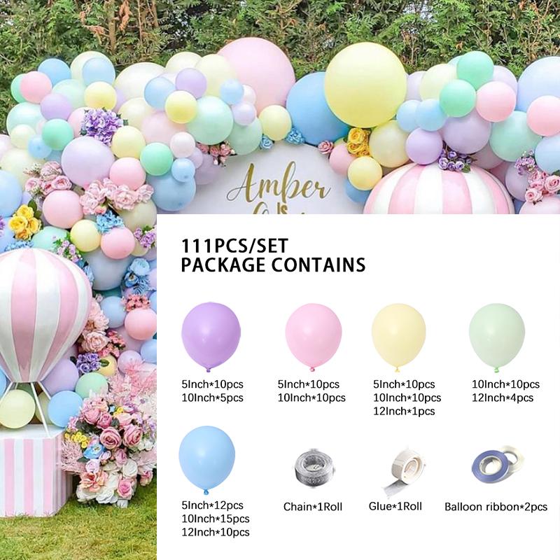 Macarons rainbow Color Birthday Latex Balloon Chain Set rainbow Balloon Arch Party Decoration Balloon Arch Set