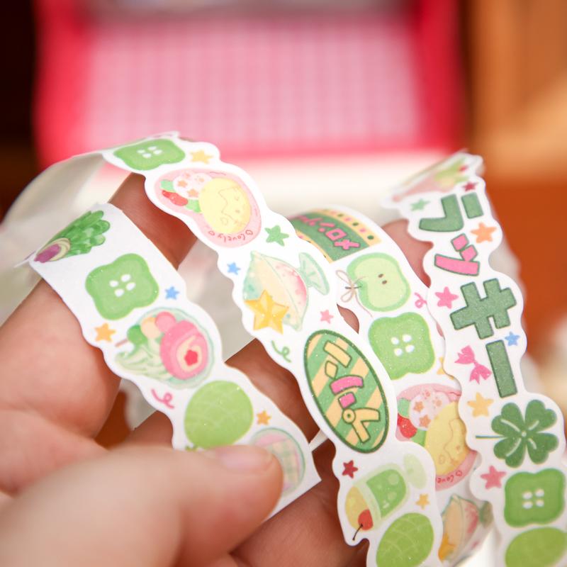 200cm/roll Washi Tape Korean Kawill Smoothie Pudding Dessert Sushi Pattern Irregular Tape Hand Collage Material DIY Decoration