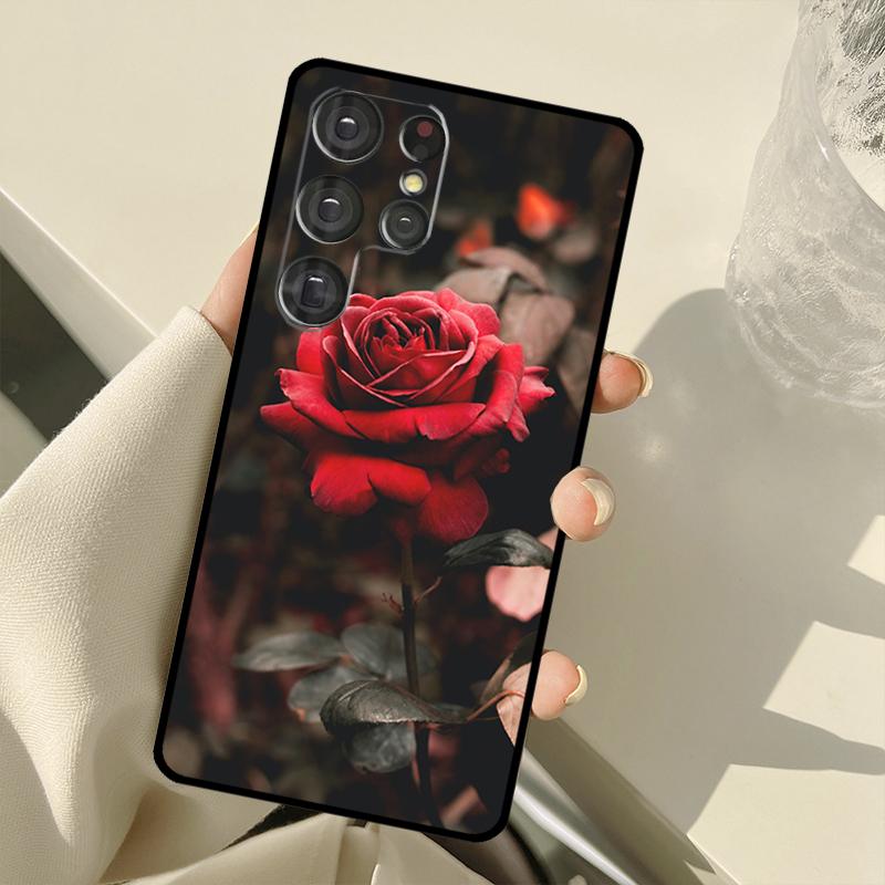 Ярко-красные Цветы Розы Чехол Для Samsung Galaxy S23 S22 S21 Ultra Note 20 S8 S9 S10 Note 10 Plus S20 FE S21 FE Чехол