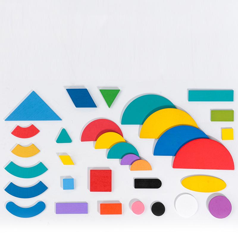 Деревянный танграм Магнитная головоломка с геометрическими фигурами для распознавания форм детьми Деревянная игрушка-танграм