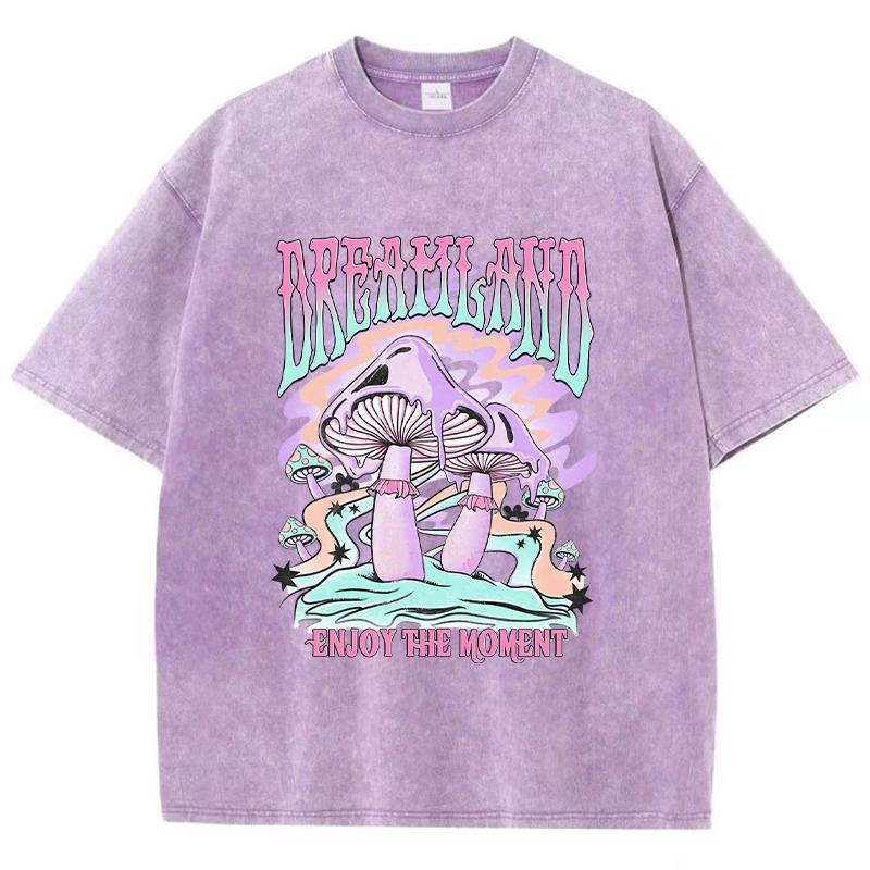 Dreamland Enjoy The Moment Графическая мужская футболка Модная повседневная футболка Уличная удобная одежда Футболки Классные футболки больших размеров