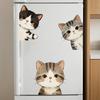 3 Pcs Peeking Cat Peeking Out Wall Sticker Cartoon Cats Decal Removable Peel