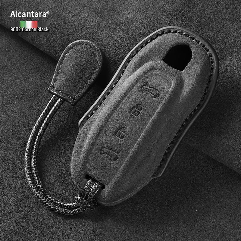 Suede Key Cover with Buckle for Porsche Macan 4, Fits 25 Models, Pure Electric & Jincheng Edition