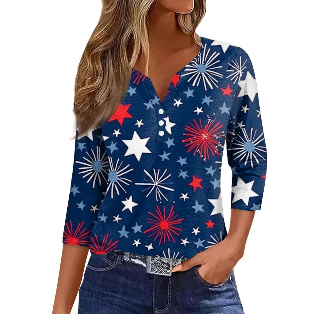 Женская футболка с короткими рукавами и принтом «День независимости»