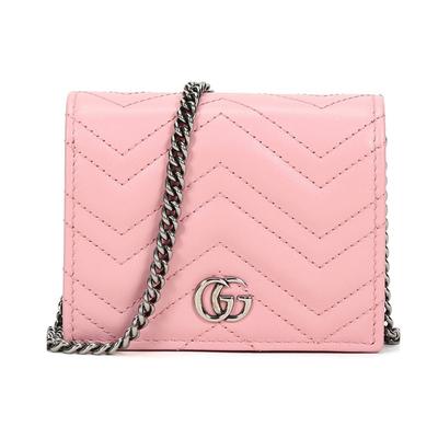 Marmont GG Marmont Серебряный Логотип Стеганая Кожаная Сумка-Кроссбоди на Цепочке Мини Женские сумки 625693-DTD1P-5815