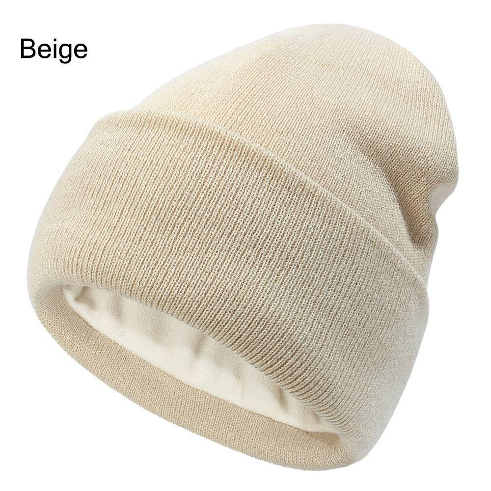 Зимняя теплая шапка-бини с отворотом на флисовой подкладке, лыжные шапки, унисекс, шапка-бини для мужчин и женщин