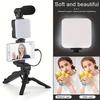 Portable Phone Stand Phone Tripod with LED Fill Light Microphone for Live Streaming Outdoor Portable for Streamer Live Tool