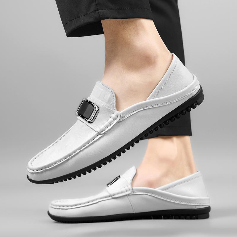 Fashion Genuine Leather Loafers Adult Male Footwear Hot Sale Boat Shoes Men Design Moccasin Outdoor Slip On Soft Flat Casual Men Shoes