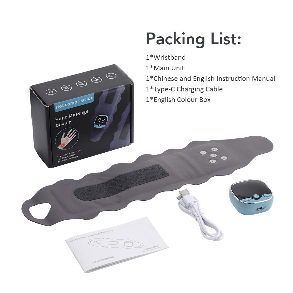 Electric Heating Wrist Massager  Wrist Guard Band Vibration Heated Wrist Brace 5 Modes Muscle Stimulator Wrist Heating Pad