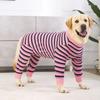 Durable Four-legged Puppy Stripes Jumpsuits Fashionable Polyester Pet Dog Clothes Soft Dog Pajamas Summer